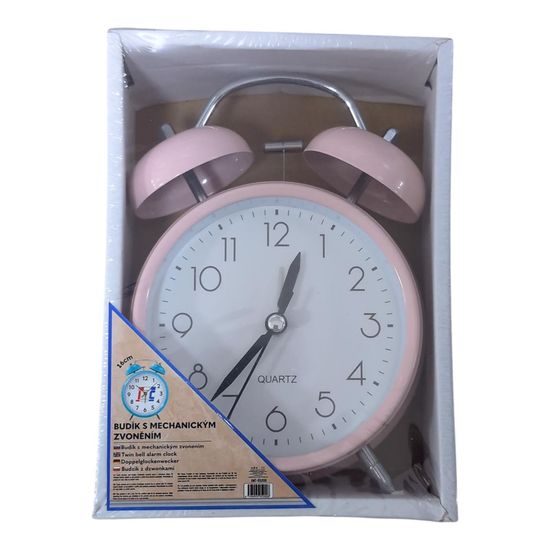 Budík s mechanickým zvoněním 16cm
