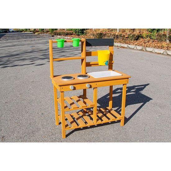 2Kids Toys Dřevěná zahradní kuchyňka s dřezem