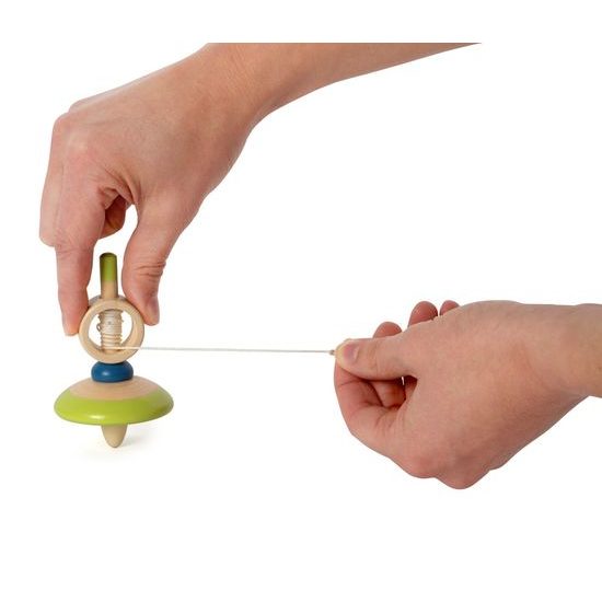 small foot Dřevěná káča s provázkem 1 ks