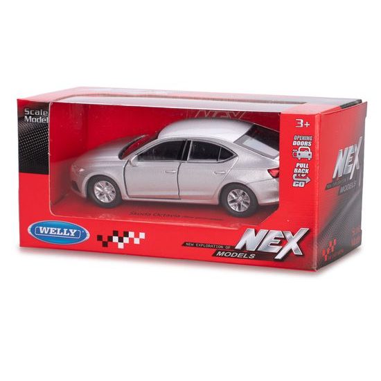 Welly Škoda Octavia IV 12cm kov zpětný chod 4barvy v krabičce