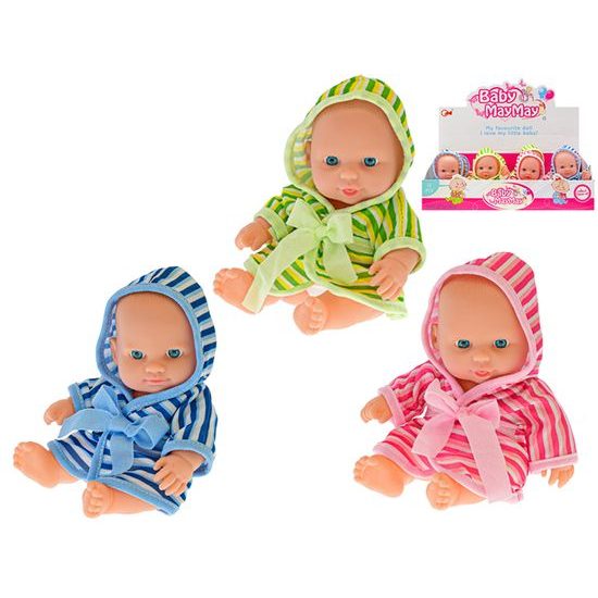 Miminko tvrdé tělo 20cm v županu 3barvy 18m+ 12ks v DBX