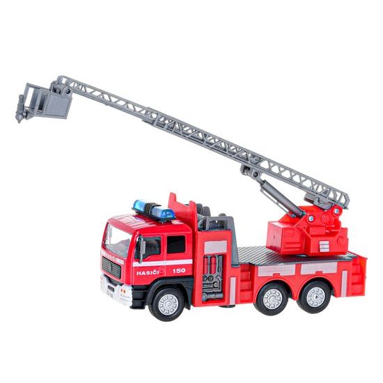 Kids Globe Traffic hasiči CZ 14cm kov zpětný chod na baterie světlo a zvuk 12ks v DBX