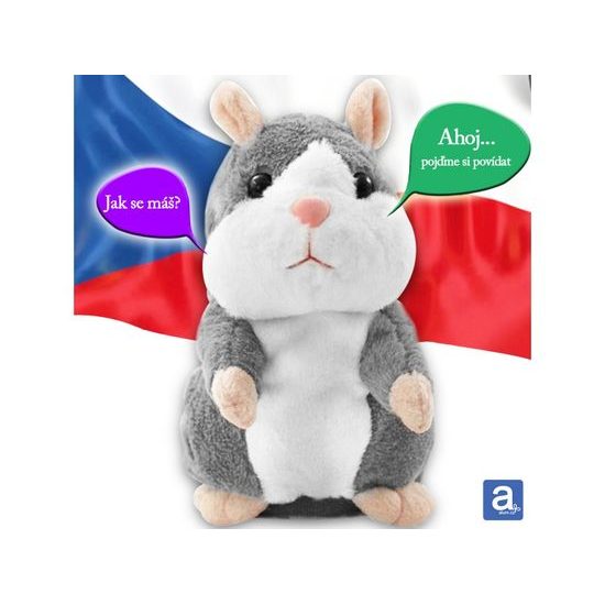 Interaktivní mluvící křeček Talkinghamster - šedý
