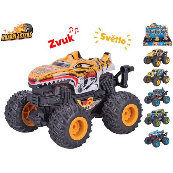 Roadblasters monster truck 12cm na baterie na setrvačník se světlem a zvukem 6druhů 6ks v DBX