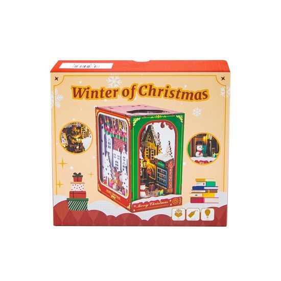 2Kids Toys 3D skládačka Zarážka na knihy Miniatura domečku Bílé Vánoce