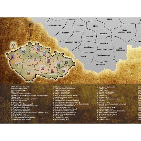 Stírací mapa Česká republika