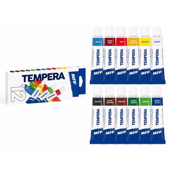 Temperové barvy set 12 ks 12ml