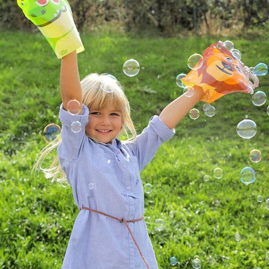 Bubbles zábavná rukavice s bublifukem - panda