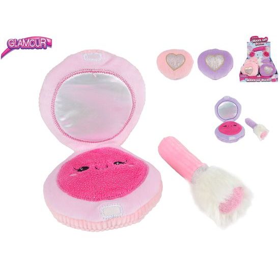 Glamour pudřenka plyšová 10cm 2barvy 0m+ 8ks v DBX