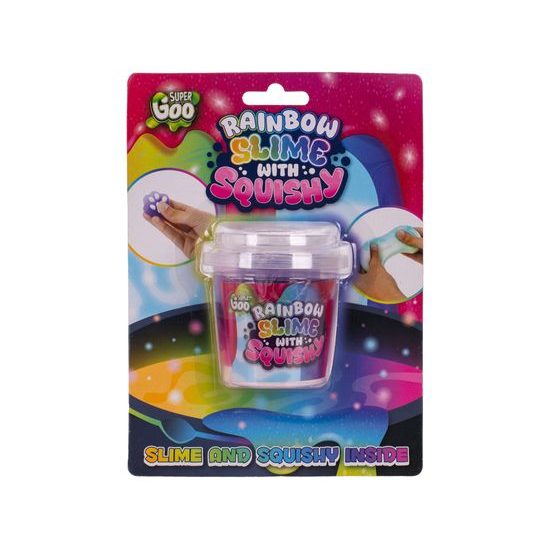 Super Goo hmota duhová 90g se strečovou hračkou 3druhy na kartě