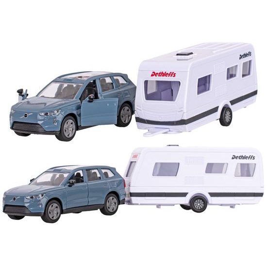 Kids Globe Traffic Volvo EX90 kov s karavanem 30cm zpětný chod v krabičce
