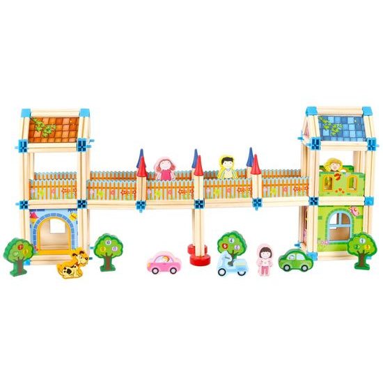 2Kids Toys Dřevěná stavebnice Zámek barevný