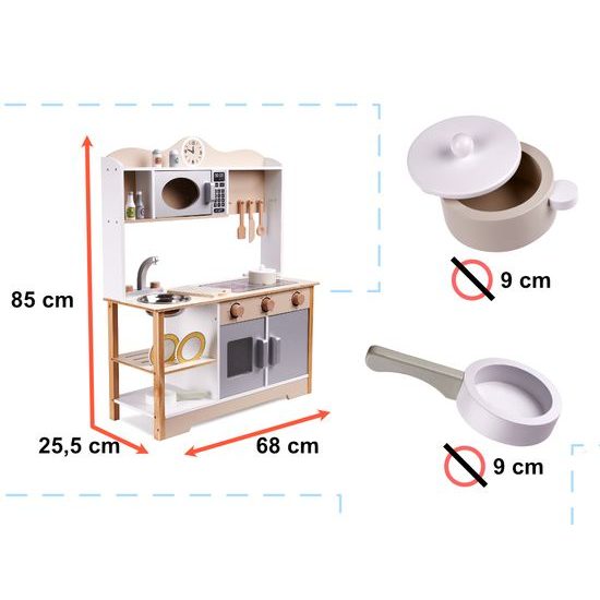 LULILO Dětská dřevěná kuchyňka MDF KUKETO + příslušenství
