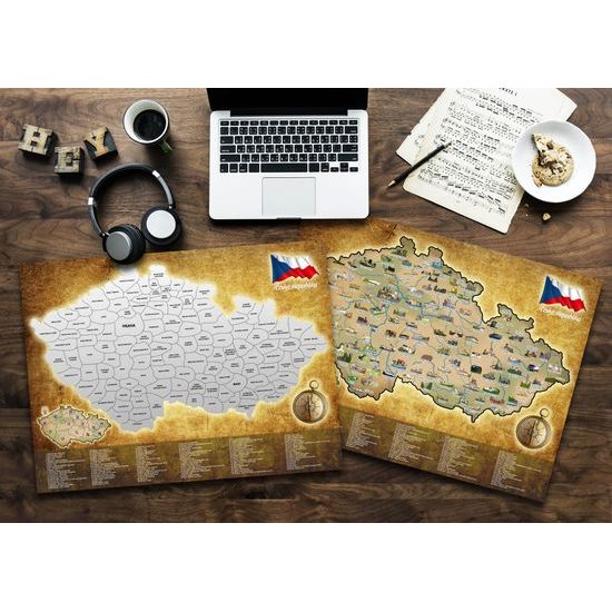 Stírací mapa Česká republika