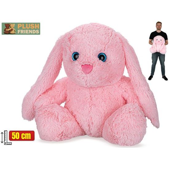 Plush Friends králík růžový plyšový 50cm sedící 0m+