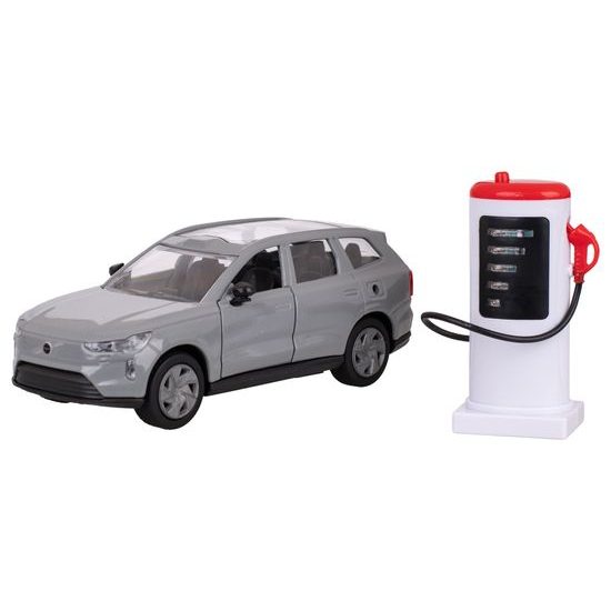 Kids Globe Traffic Volvo EX90 13,5cm kov zpětný chod+dobíjecí stanice na bat. světlo,zvuk v krabičce
