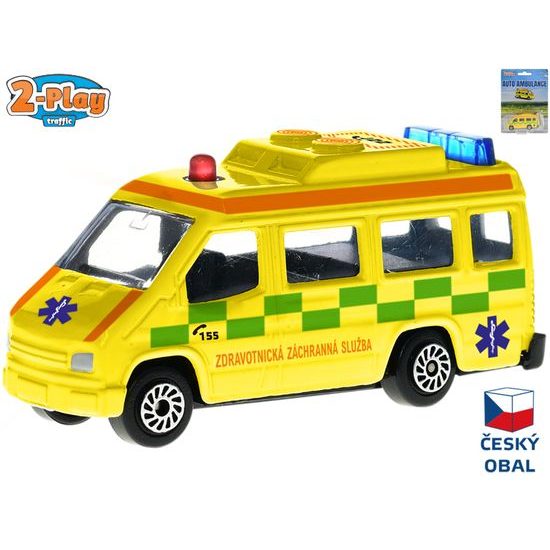 2-Play Traffic Ambulance CZ 8cm kov volný chod na kartě
