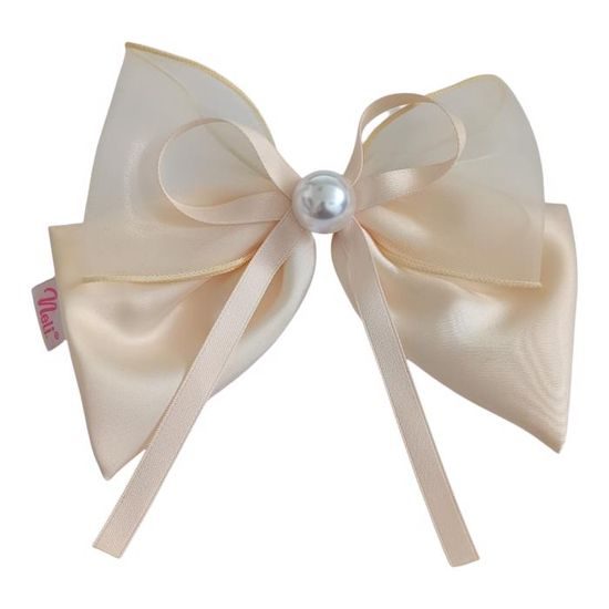 Neli Sponka do vlasů s mašlí Pearl 15cm
