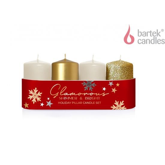 Bartek Svíčka adventní 4ks 40x70 zlatý mix