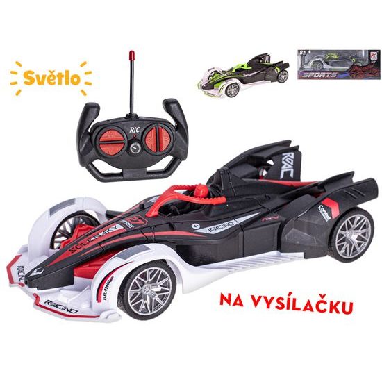 R/C formule 20cm 27MHz plná funkce na baterie se světlem 2barvy v krabičce