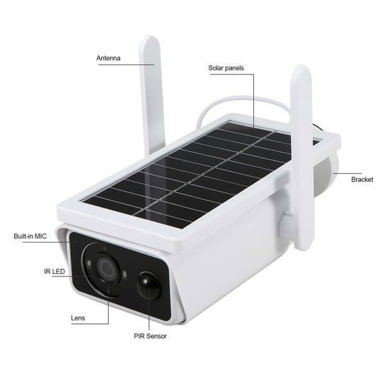 Solární venkovní Wi-Fi IP kamera FullHD 1080P - na baterie