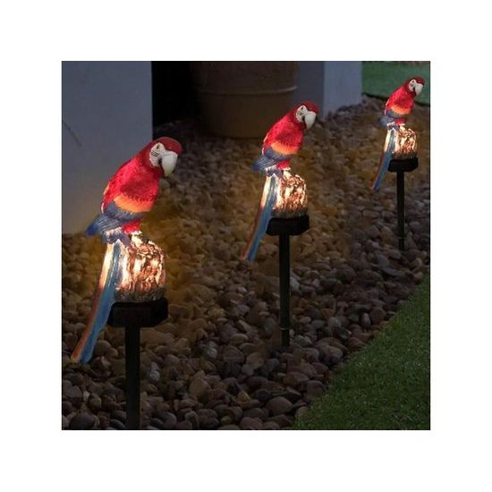 Dekorativní LED solární lampa Papoušek - modrý