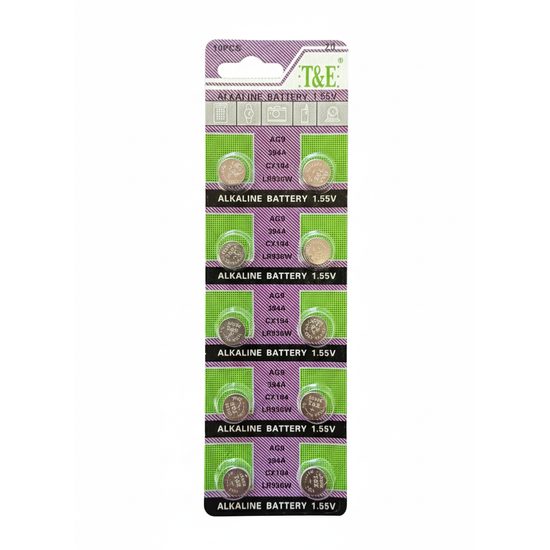 Alkalické knoflíkové baterie AG9 1.55V – sada 10 ks