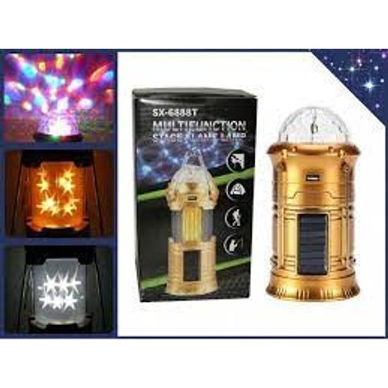 Solární LED kempingová svítilna s efektem stroboskopu