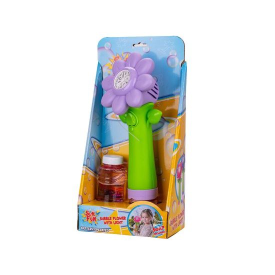 Sun Fun bublifukovač květina 27cm na baterie se světlem s náplní 90ml 2barvy v krabičce