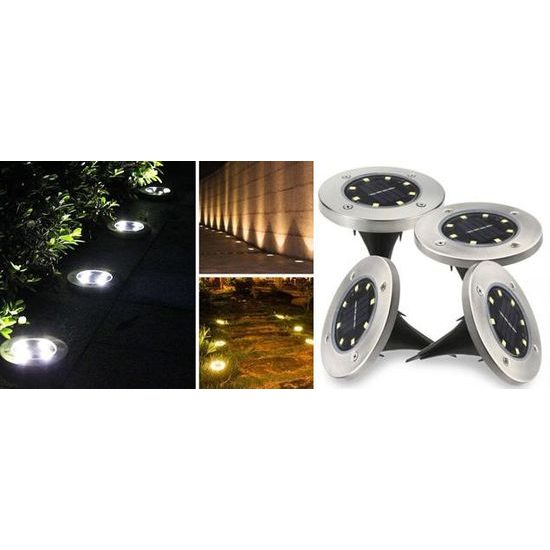 Sada kruhových solárních světel 4 ks - Disk Lights