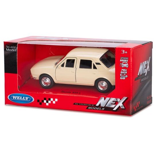 Welly Škoda 105L 1976 12cm kov zpětný chod 2barvy v krabičce