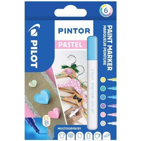Značkovače PILOT PINTOR PASTEL 0,7 mm, 6 ks