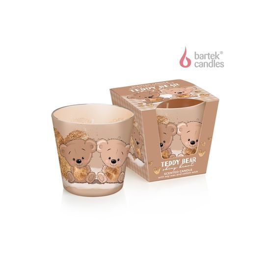 Bartek Svíčka sklo 115g Teddy Bear Shiny Heart