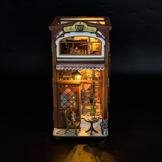 2Kids Toys 3D skládačka Zarážka na knihy Miniatura domečku Kavárna