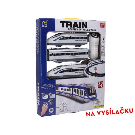 IR/C vlak 57cm na baterie se světlem a zvukem s dráhou 62cm v krabičce