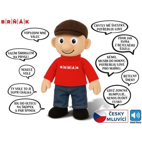 Panáček Brňák 32cm na baterie mluvící hantecem 0m+ v sáčku