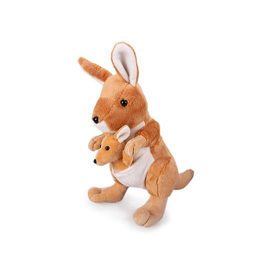 Klokan plyšový 29cm stojící s mládětem 0m+ v sáčku
