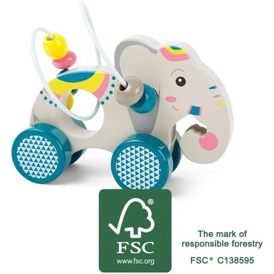 small foot Dřevěný slon na kolečkách Jungle