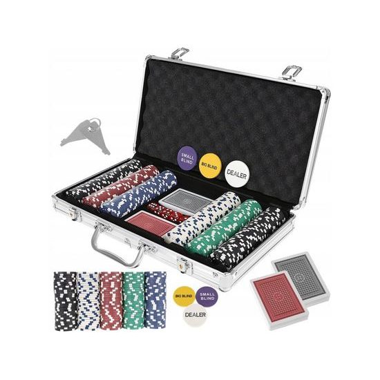 Poker set v kufříku - 300 žetonů