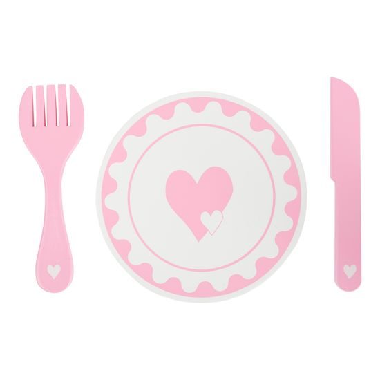 small foot Sada talířů s příbory Srdce