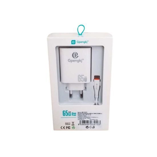 Ultra Rychlonabíječka 65W 2v1 USB 3.0 USB-C s kabelem USB-C 2M Gpengkj