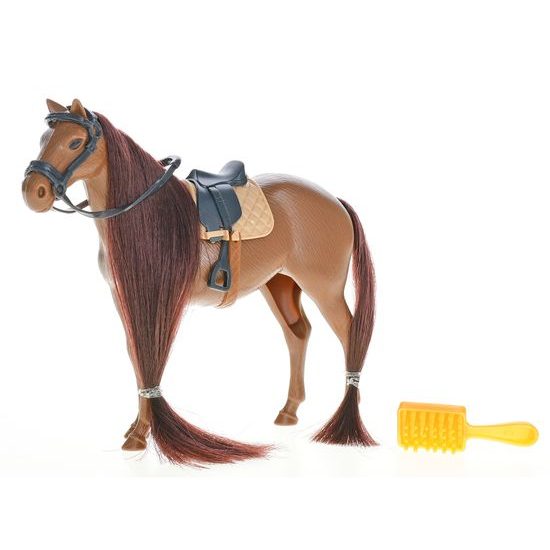 Kůň 15cm stojící s doplňky 2barvy v krabičce
