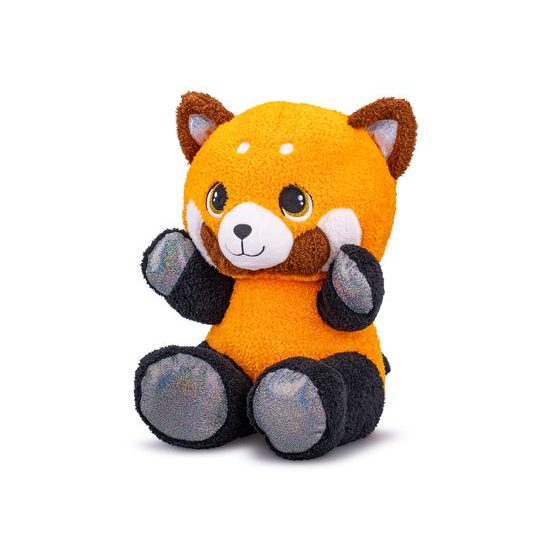 Panda červená plyšová 37cm sedící 0m+ v sáčku