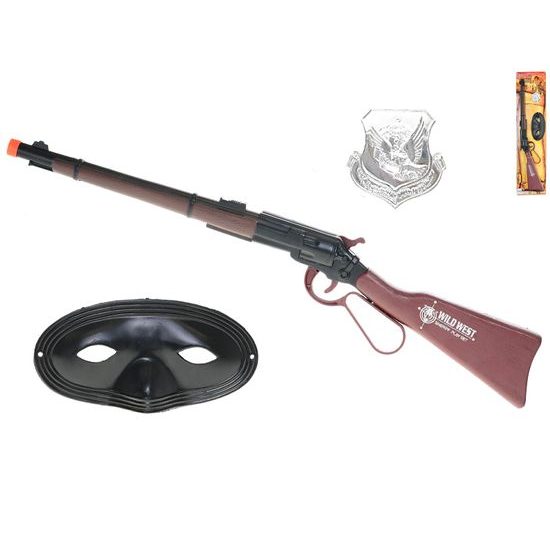 Puška kovbojská klapací 57cm s doplňky na kartě