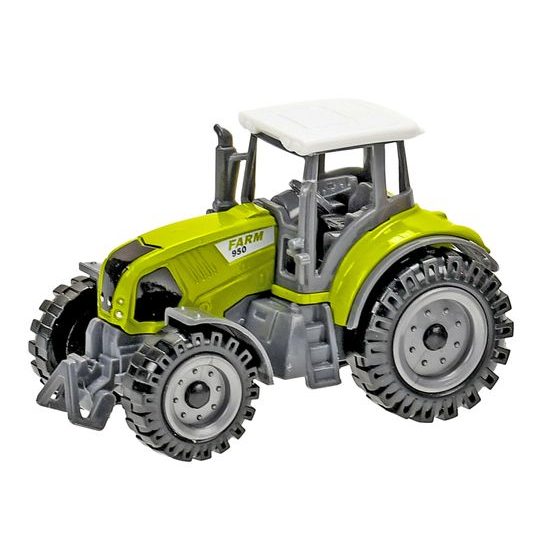 Traktor kov 9,5cm volný chod 3barvy v krabičce
