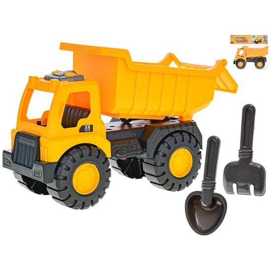 Auto nákladní sklápěčka 30cm s lopatkou a hrabičkami 15,5cm v sáčku