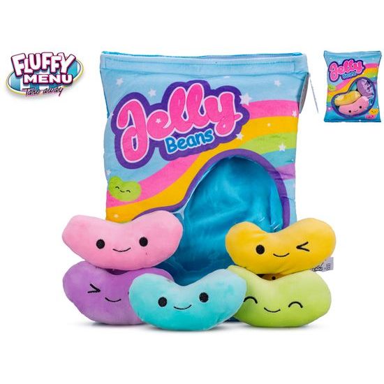 Fluffy Menu želé fazolky plyšové 18cm 5ks v plyšovém polštáři 0m+