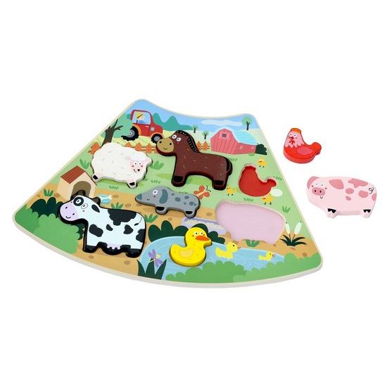 2Kids Toys Dřevěné puzzle Veselá farma propojitelné