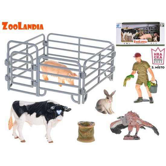 Zoolandia býk se zvířátky z farmy s doplňky v krabičce