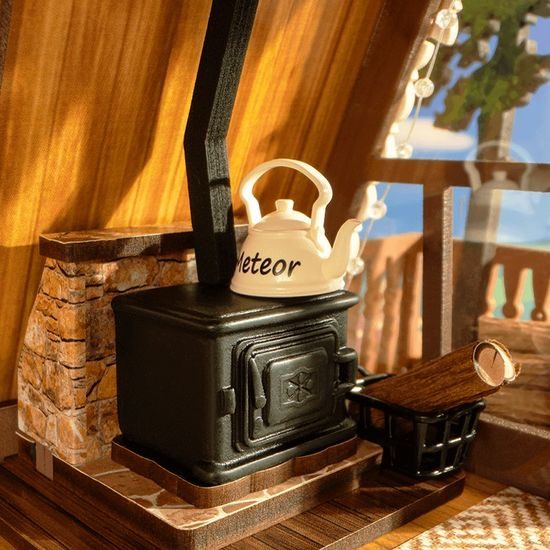 RoboTime 3D dřevěná skládačka Miniatura domečku Útulná lesní chata